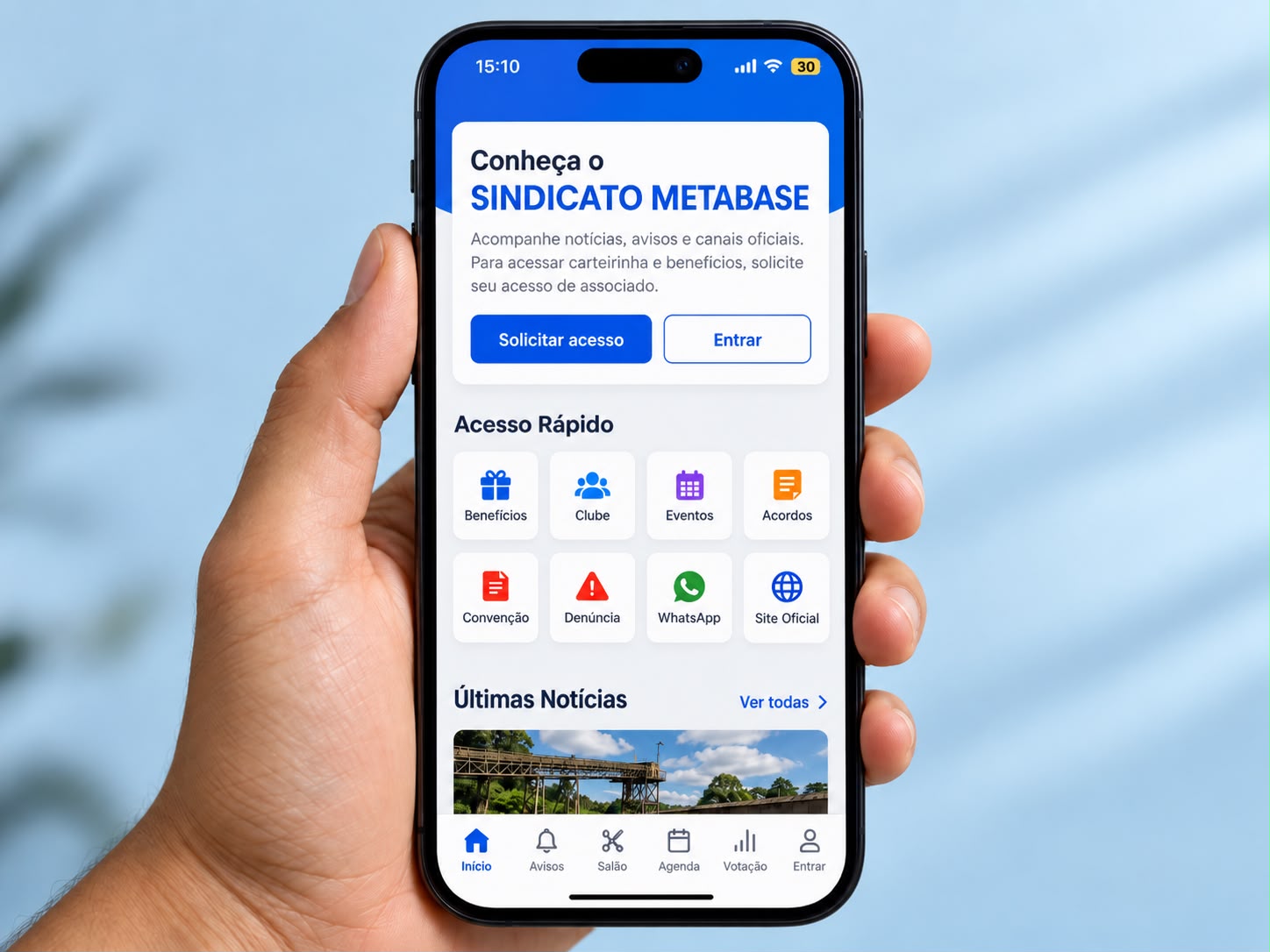 Metabase na Palma da Mão: Sindicato lança aplicativo que reúne serviços e benefícios para associados